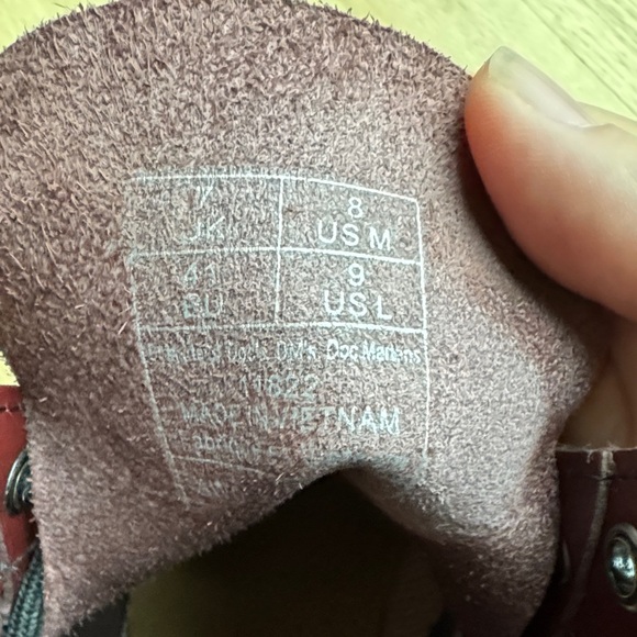 Dr. Martens Burgundy Leather Boots - Picture 2 of 4